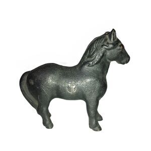 Vintage - HOBART 1079 - Black Horse Cast Iron Coin Bank